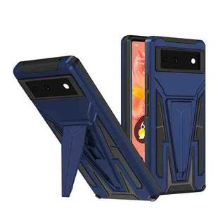 For Google Pixel 6 Super V Armor PC + TPU Shockproof Case with Holder(Navy Blue)
