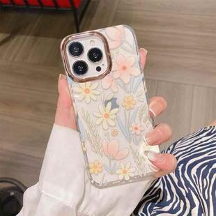 For iPhone 13 Glitter Powder Electroplating Flower Shockproof Phone Case(Flower S7)