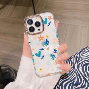 For iPhone 13 Pro Max Glitter Powder Electroplating Flower Shockproof Phone Case (Flower S6)