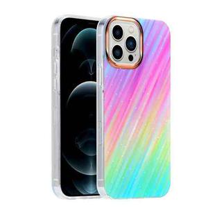 For iPhone 13 Pro Glitter Powder Electroplating Color Marble Shockproof Phone Case (Meteor C3)