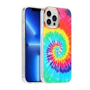 For iPhone 13 Pro Glitter Powder Electroplating Color Marble Shockproof Phone Case (Rainbow Spiral C8)