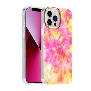 For iPhone 13 Pro Max Glitter Powder Electroplating Color Marble Shockproof Phone Case (Pink C2)