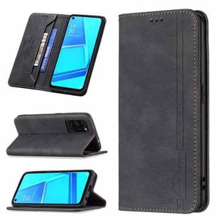 For OPPO A92 / A72 / A52 Magnetic RFID Blocking Anti-Theft Leather Case with Holder & Card Slots & Wallet(Black)