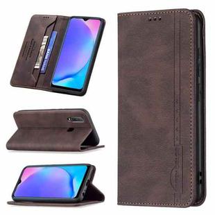 For vivo Y11 / Y15 / Y12 / Y17 Magnetic RFID Blocking Anti-Theft Leather Case with Holder & Card Slots & Wallet(Brown)