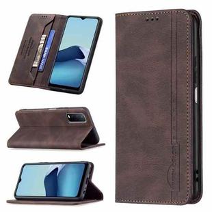 For vivo Y20 Magnetic RFID Blocking Anti-Theft Leather Case with Holder & Card Slots & Wallet(Brown)