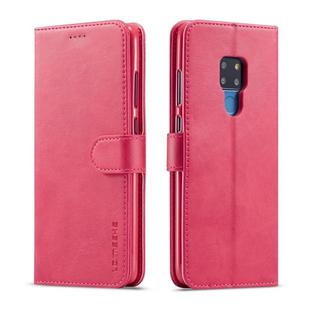 For Huawei Mate 20 LC.IMEEKE Calf Texture Horizontal Flip Leather Case, with Holder & Card Slots & Wallet(Rose Red)