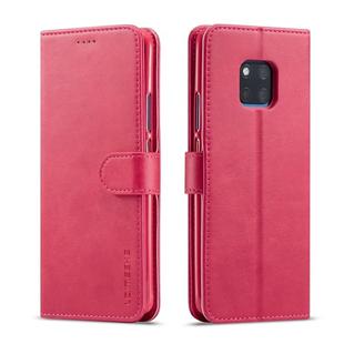 For Huawei Mate 20 Pro LC.IMEEKE Calf Texture Horizontal Flip Leather Case, with Holder & Card Slots & Wallet(Rose Red)