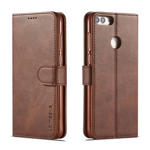 For Huawei P smart /Enjoy 7S LC.IMEEKE Calf Texture Horizontal Flip Leather Case, with Holder & Card Slots & Wallet(Brown)