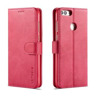 For Huawei P smart /Enjoy 7S LC.IMEEKE Calf Texture Horizontal Flip Leather Case, with Holder & Card Slots & Wallet(Rose Red)