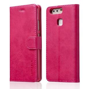For Huawei P9 LC.IMEEKE Calf Texture Horizontal Flip Leather Case, with Holder & Card Slots & Wallet(Rose Red)