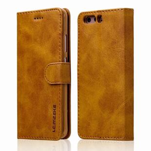 For Huawei P10 LC.IMEEKE Calf Texture Horizontal Flip Leather Case, with Holder & Card Slots & Wallet(Yellow)