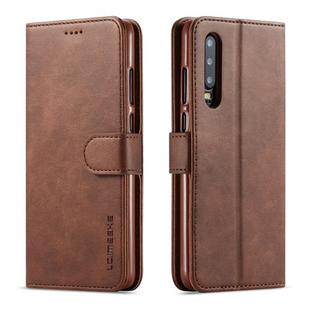 For Huawei P30 LC.IMEEKE Calf Texture Horizontal Flip Leather Case, with Holder & Card Slots & Wallet(Brown)