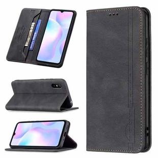 For Xiaomi Redmi 9A Magnetic RFID Blocking Anti-Theft Leather Case with Holder & Card Slots & Wallet(Black)