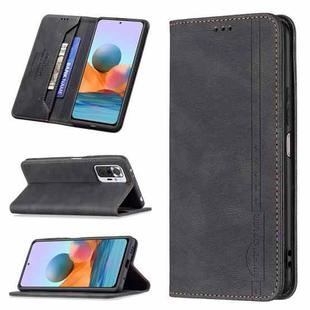 For Xiaomi Redmi Note 10 Pro / Note 10 Pro Max Magnetic RFID Blocking Anti-Theft Leather Case with Holder & Card Slots & Wallet(Black)