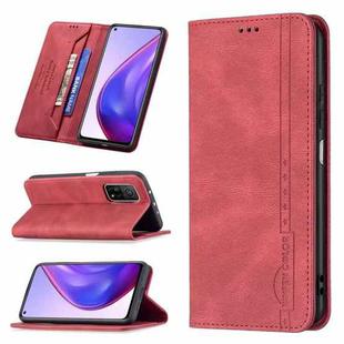 For Xiaomi Mi 10T 5G/10T Pro 5G/Redmi 30S Magnetic RFID Blocking Anti-Theft Leather Case with Holder & Card Slots & Wallet(Red)