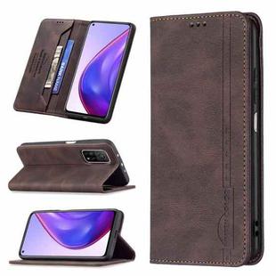 For Xiaomi Mi 10T 5G/10T Pro 5G/Redmi 30S Magnetic RFID Blocking Anti-Theft Leather Case with Holder & Card Slots & Wallet(Brown)