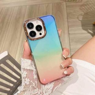 For iPhone 13 Pro Glitter Powder Electroplating Smudge Gradient Shockproof Phone Case (Gradient Blue Pink J9)