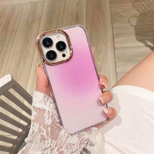 For iPhone 12 / 12 Pro Glitter Powder Electroplating Smudge Gradient Shockproof Phone Case(Gradient Pink J7)