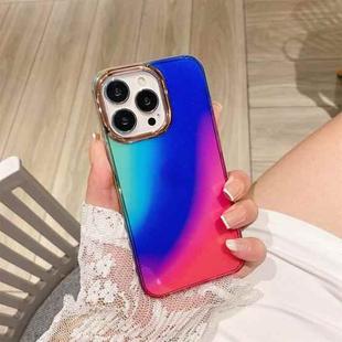 For iPhone 11 Pro Max Glitter Powder Electroplating Smudge Gradient Shockproof Phone Case (Blue Red J4)