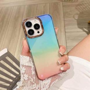 For iPhone 11 Pro Max Glitter Powder Electroplating Smudge Gradient Shockproof Phone Case (Gradient Blue Pink J9)