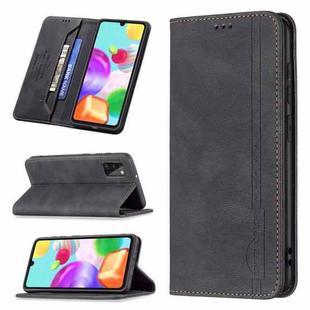 For Samsung Galaxy A41 Magnetic RFID Blocking Anti-Theft Leather Case with Holder & Card Slots & Wallet(Black)