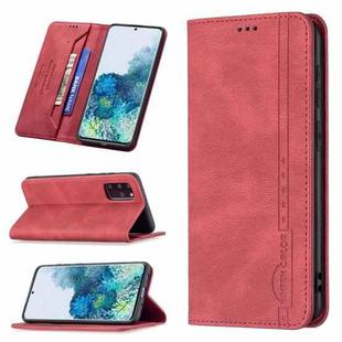 For Samsung Galaxy S20+ Magnetic RFID Blocking Anti-Theft Leather Case with Holder & Card Slots & Wallet(Red)