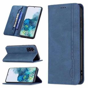 For Samsung Galaxy S20+ Magnetic RFID Blocking Anti-Theft Leather Case with Holder & Card Slots & Wallet(Blue)