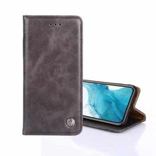 For Samsung Galaxy S22+ 5G Non-Magnetic Retro Texture Horizontal Flip Leather Case with Holder & Card Slots & Wallet(Gray)