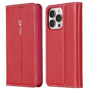 For iPhone 13 GEBEI PU+TPU Horizontal Flip Protective Case with Holder & Card Slots(Rose Red)