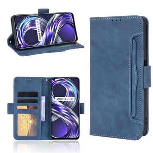 For OPPO Realme 8i Skin Feel Calf Pattern Horizontal Flip Leather Case with Holder & Card Slots & Photo Frame(Blue)