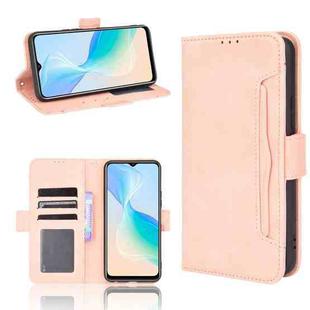 For vivo Y33S / Y21 / Y21S Skin Feel Calf Pattern Horizontal Flip Leather Case with Holder & Card Slots & Photo Frame(Pink)