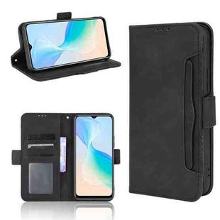 For vivo Y33S / Y21 / Y21S Skin Feel Calf Pattern Horizontal Flip Leather Case with Holder & Card Slots & Photo Frame(Black)