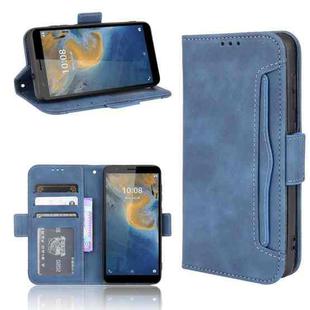 For ZTE Blade A31 Skin Feel Calf Pattern Horizontal Flip Leather Case with Holder & Card Slots & Photo Frame(Blue)