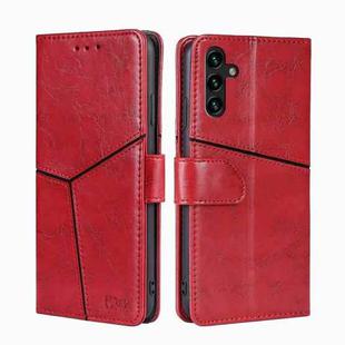 For Samsung Galaxy A13 5G Geometric Stitching Horizontal Flip Leather Case with Holder & Card Slots & Wallet(Red)