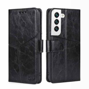 For Samsung Galaxy S22+ 5G Geometric Stitching Horizontal Flip Leather Case with Holder & Card Slots & Wallet(Black)