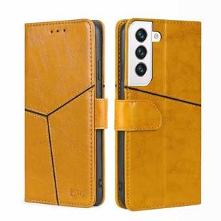 For Samsung Galaxy S22+ 5G Geometric Stitching Horizontal Flip Leather Case with Holder & Card Slots & Wallet(Yellow)