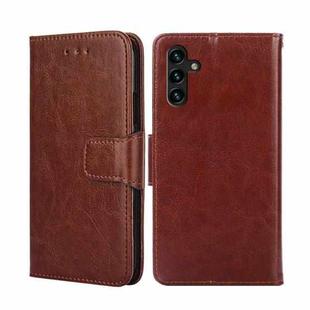 For Samsung Galaxy A13 5G Crystal Texture Horizontal Flip Leather Case with Holder & Card Slots & Wallet(Brown)