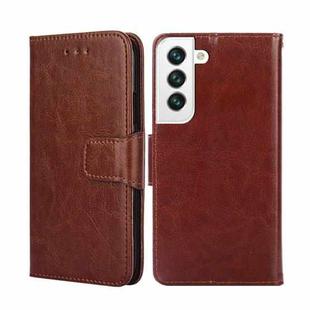 For Samsung Galaxy S22+ 5G Crystal Texture Horizontal Flip Leather Case with Holder & Card Slots & Wallet(Brown)