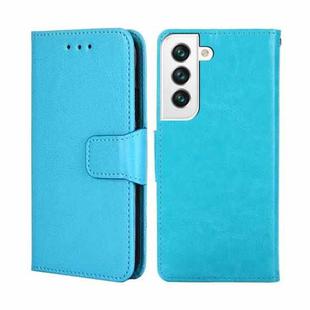 For Samsung Galaxy S22+ 5G Crystal Texture Horizontal Flip Leather Case with Holder & Card Slots & Wallet(Light Blue)