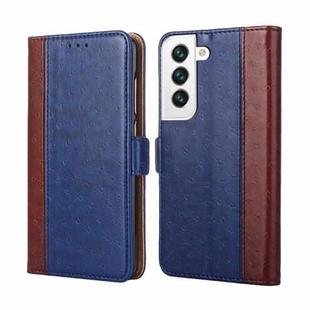 For Samsung Galaxy S22+ 5G Ostrich Texture Horizontal Flip Leather Case with Holder & Card Slots & Wallet(Blue)