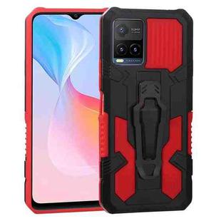 For vivo Y21s Armor Warrior Shockproof PC + TPU Protective Case(Red)