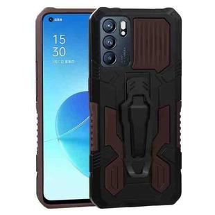 For OPPO Reno6 Armor Warrior Shockproof PC + TPU Protective Case(Brown)