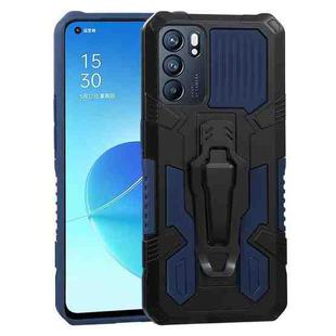 For OPPO Reno6 Armor Warrior Shockproof PC + TPU Protective Case(Blue)