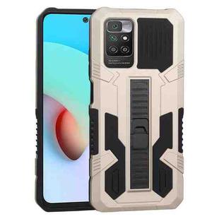 For Xiaomi Redmi 10 Vanguard Warrior All Inclusive Double-color Shockproof TPU + PC Protective Case with Holder(Gold)