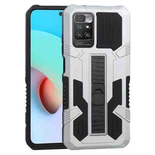 For Xiaomi Redmi 10 Vanguard Warrior All Inclusive Double-color Shockproof TPU + PC Protective Case with Holder(Silver)