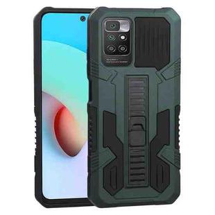 For Xiaomi Redmi 10 Vanguard Warrior All Inclusive Double-color Shockproof TPU + PC Protective Case with Holder(Green)