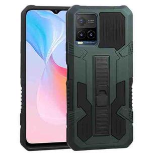 For vivo Y21s / Y33s / Y21 Vanguard Warrior All Inclusive Double-color Shockproof TPU + PC Protective Case with Holder(Green)