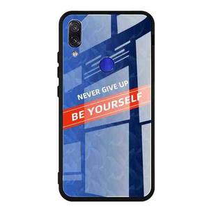 For Xiaomi Redmi Note 7 Shockproof PC + TPU + Glass Protective Case(Blue)