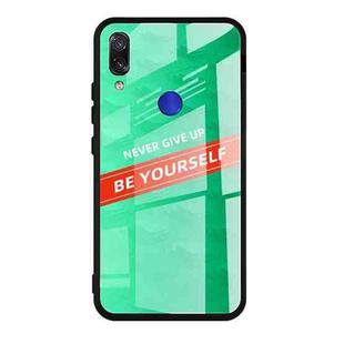 For Xiaomi Redmi Note 7 Shockproof PC + TPU + Glass Protective Case(Green)
