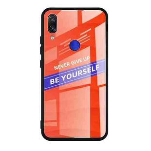 For Xiaomi Redmi Note 7 Shockproof PC + TPU + Glass Protective Case(Orange)